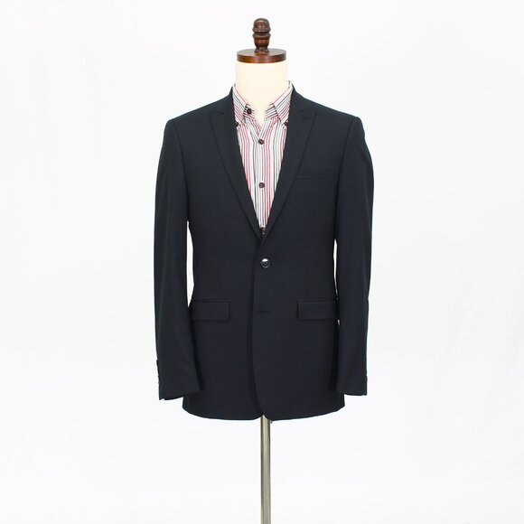 ENNOY PADDED NYLON COACH JACKET (NAVY)